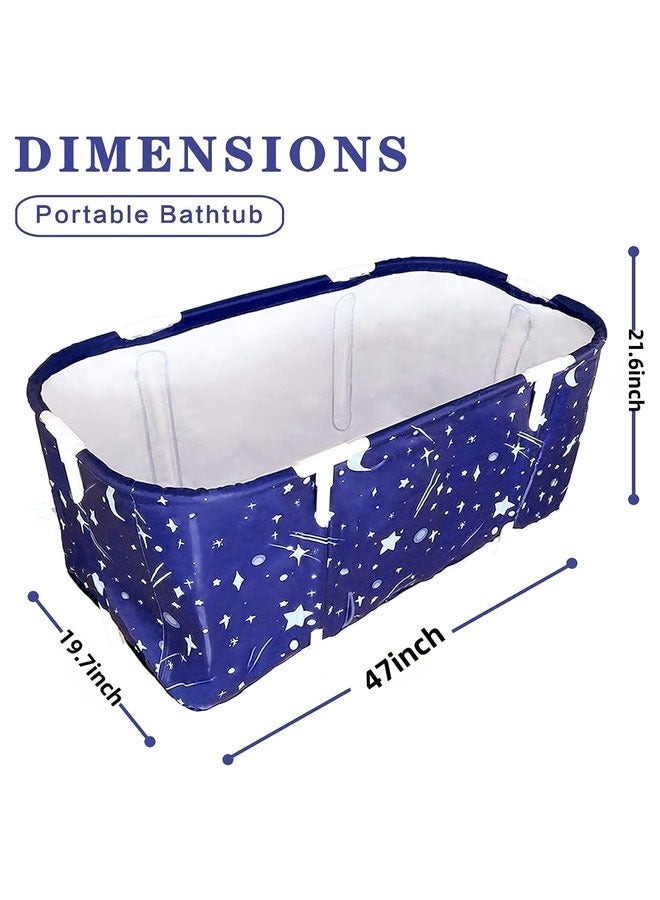 Extra Large Foldable Bathtub Freestanding Soaking Bathing Tub for Adult Bathroom Folding SPA Tub for Shower Stall, Separate Family Bathroom SPA Tub for Hot Ice Bath (B-120cm/47inch) - Image 2